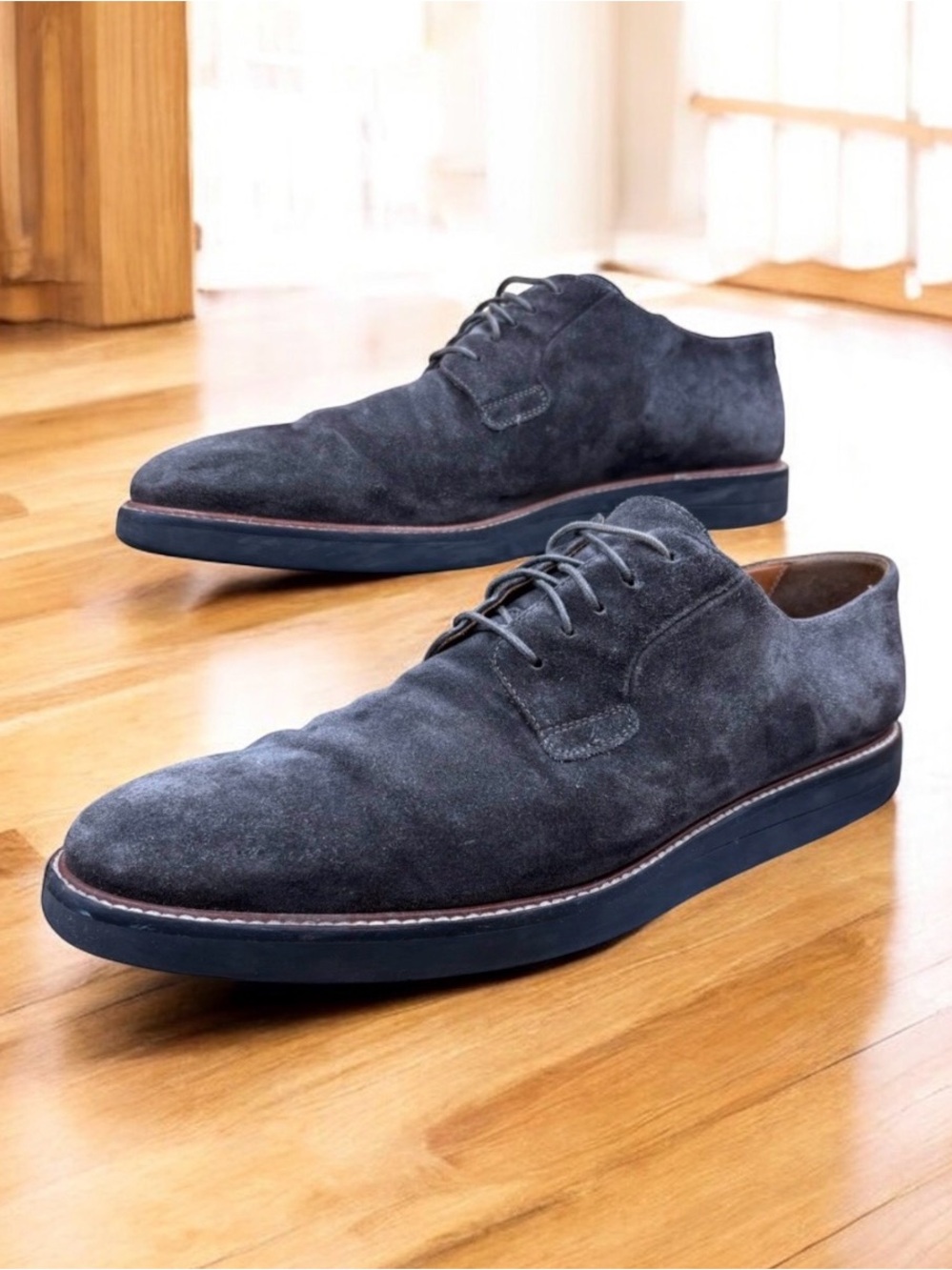 Vince Grey Suede Leather Lace Up Dress Shoes Men’s Size 11 - Picture 11 of 11